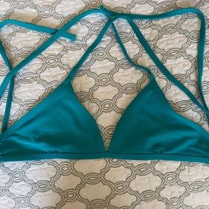Blue Jolyn triangle bikini top